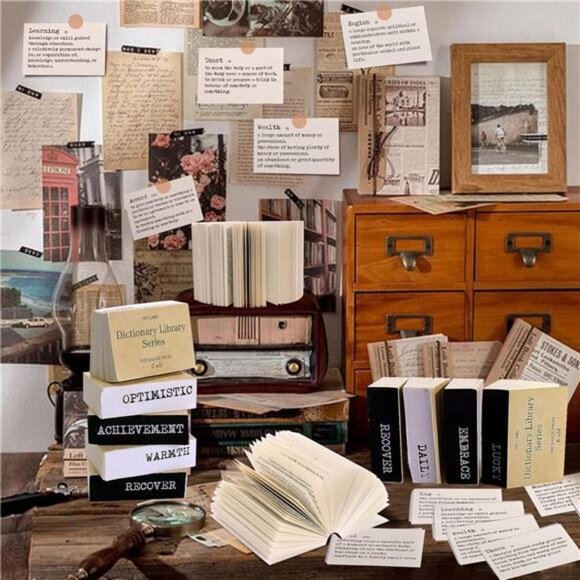 800pcs Vintage Scrapbook Paper,Mini Dictionary Scrapbooking Paper for Journaling - Picture 5 of 7